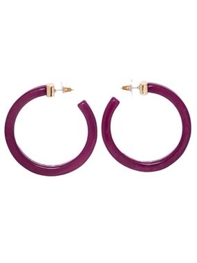 Sugarfix Purple Resin 2” Hoop Earrings (NWOT)